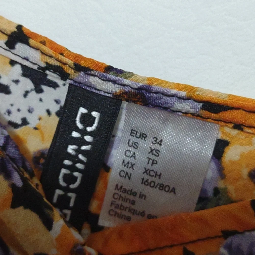 Divided Floral Babydoll Dress Orange Wildflower Spring Summer Sun Dress XS - Picture 14 of 15